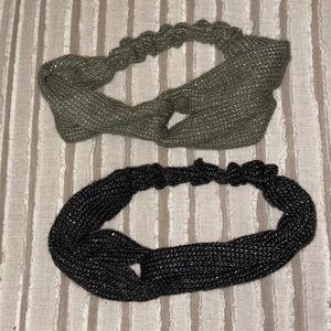 Two glitter stretch headbands